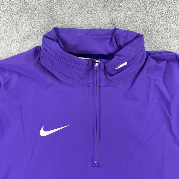Nike Pullover Mens Small Purple 1/4 Zip Hooded Football Coaches Jacket FJ9548 - Picture 5 of 12
